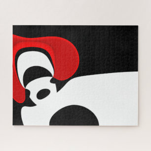 To Mr. Redd: Abstract Black, White & Red Jigsaw Puzzle