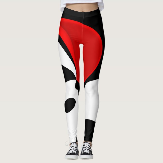 To Mr. Redd: Abstract Black, White & Red Leggings (Front)