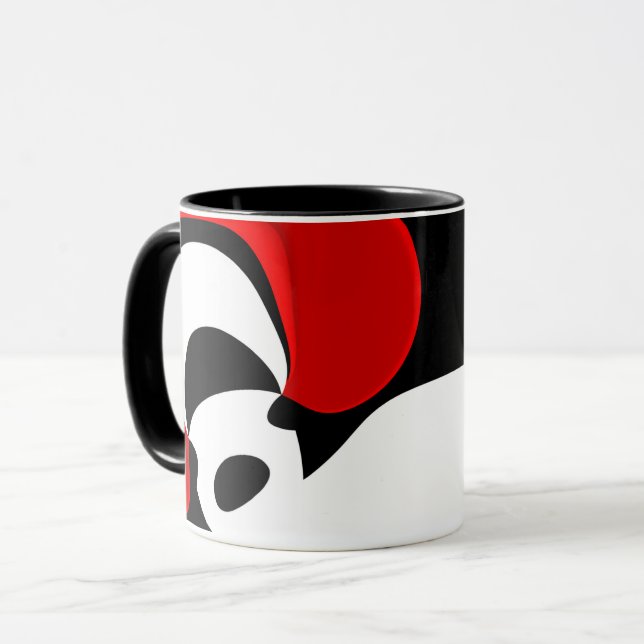 To Mr. Redd: Abstract Black, White & Red Mug (Front Left)