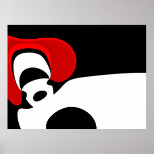 To Mr. Redd: Abstract Black, White & Red Poster