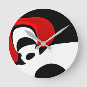 To Mr. Redd: Abstract Black, White & Red Round Clock