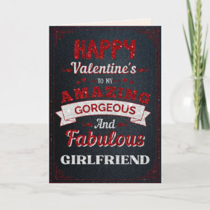 To My Amazing Girlfriend Glitter Valentine Card