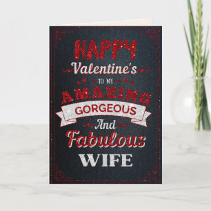 To My Amazing Wife Glitter Valentine Card