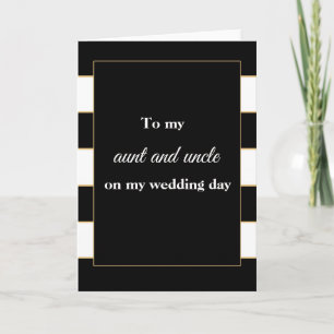 To my aunt and uncle wedding card black white
