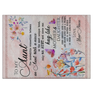 To My Aunt Gift, Butterfly Gift From Niece Cutting Board