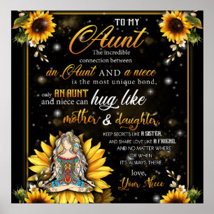 To My Aunt Gift, Cute Sunflower Gift From Niece Poster