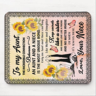To My Aunt Gift, Sunflower Gift From Niece Mouse Pad