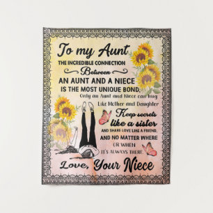 To My Aunt Gift, Sunflower Gift From Niece Tapestry