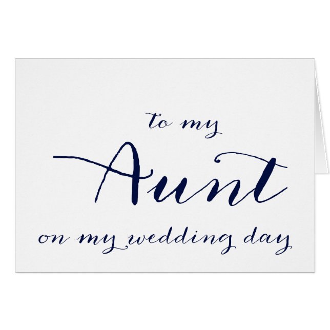 To My Aunt On My Wedding Day Card (Front Horizontal)