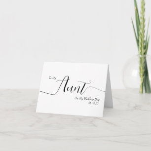 To My Aunt on My Wedding Day Elegant Script Thank You Card
