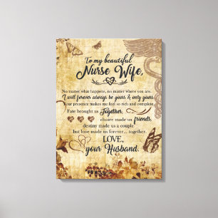 To My Beautiful Nurse Wife Blanket Canvas Print