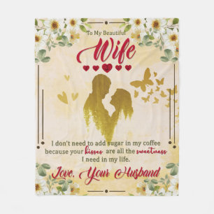 To My Beautiful Wife From Husband Gifts Fleece Blanket