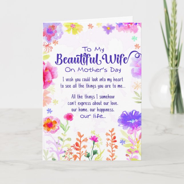 To My Beautiful Wife on Mother's Day Card (Front)