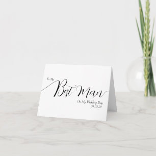 To My Best Man on My Wedding Day Elegant Script Thank You Card