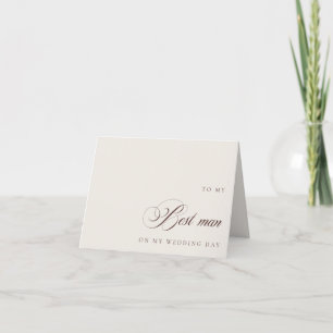 To My Best Man On My Wedding Day Message Card