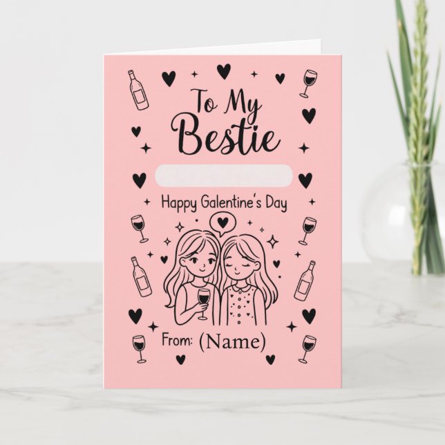 To My Bestie Galentine’s Day Design Card (Front)
