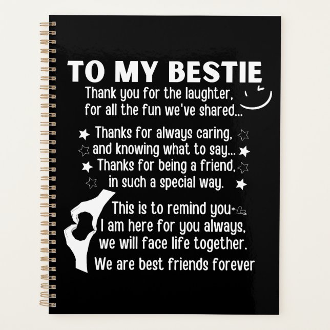 To my bestie we are best friends forever planner (Front)