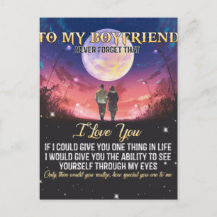 To My Boyfriend I Love You Announcement Postcard