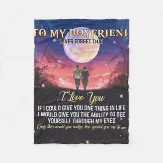To My Boyfriend I Love You Fleece Blanket