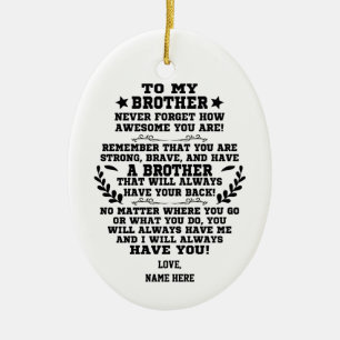 To My Brother gift From Brother with Custom Name Ceramic Tree Decoration