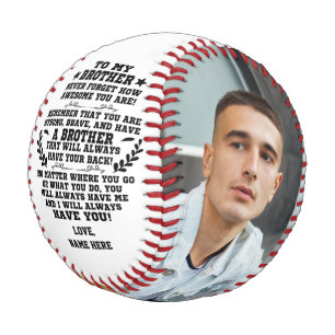 To My Brother gift From Brother with Custom Photo Baseball