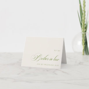 To My Brother In Law On My Wedding Day Card