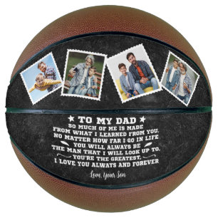 To My Dad I Love You Custom 4 Photo Collage Basketball