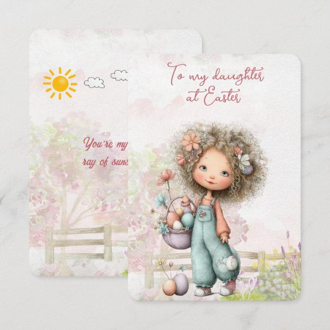 To my daughter at Easter Card (Front/Back)