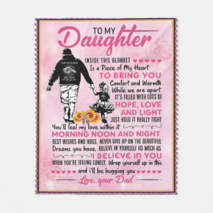 To My Daughter Birthday Gift, Cute Dad Baby Gift Fleece Blanket