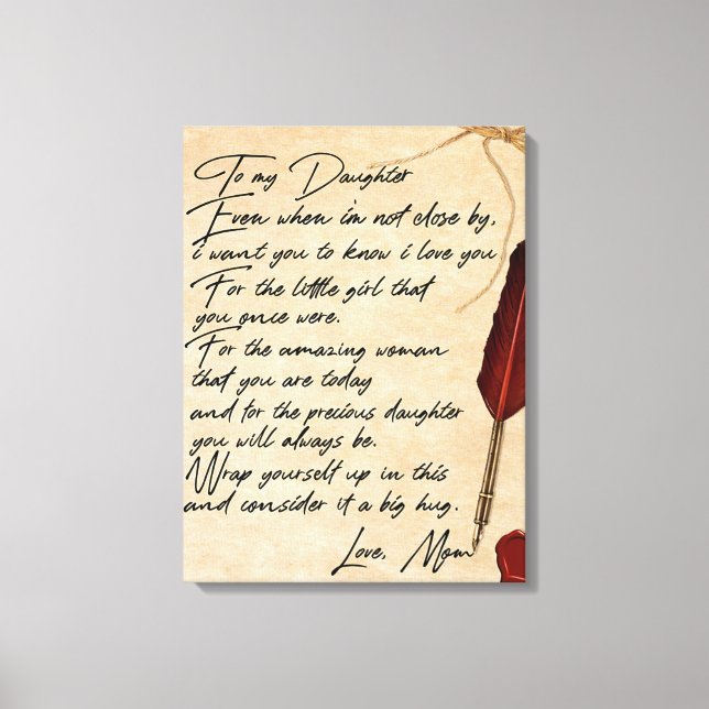 To My Daughter Birthday Gift, Cute Mum Baby Gift Canvas Print (Front)