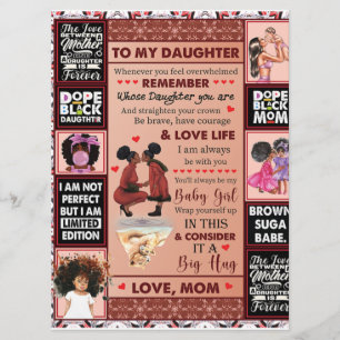 To My Daughter Birthday Gift, Cute Mum Baby Gift Menu