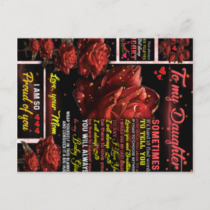 To My Daughter Birthday Gift, Cute Rose Baby Gift Postcard