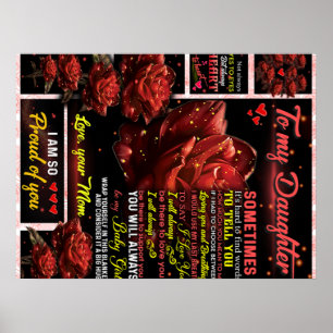 To My Daughter Birthday Gift, Cute Rose Baby Gift Poster