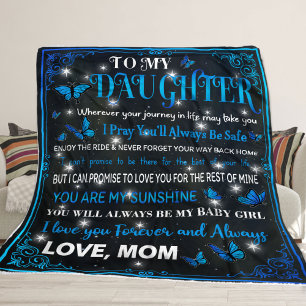 To My Daughter Blanket, Gift For Birthday Fleece Blanket