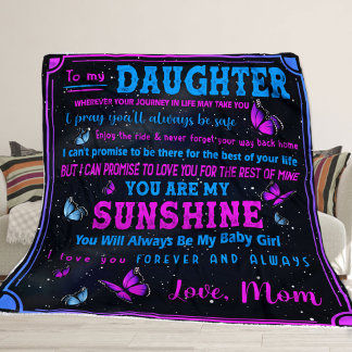 To My Daughter Blanket, Gift For Mum Fleece Blanket