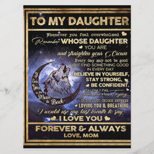 To My Daughter Butterflies Gift, Daughter Birthday Menu