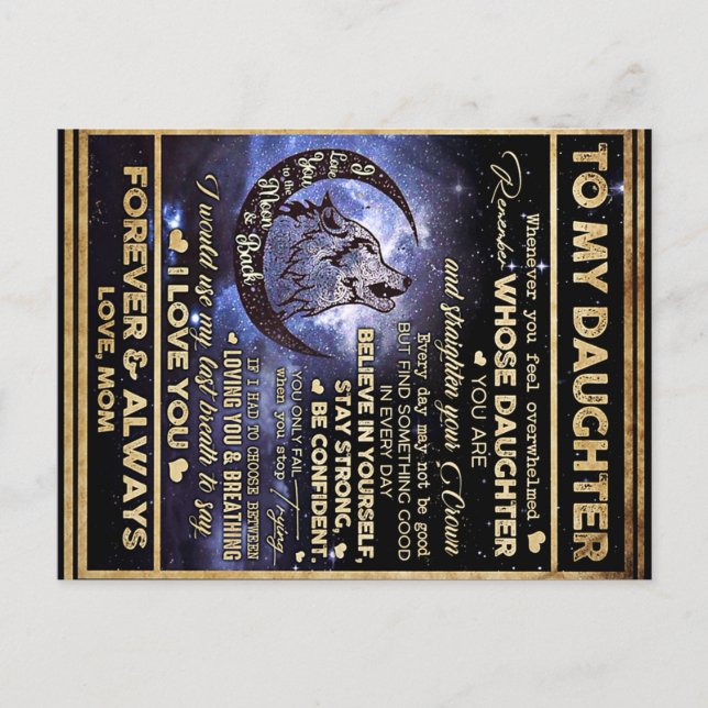 To My Daughter Butterflies Gift, Daughter Birthday Postcard (Front)