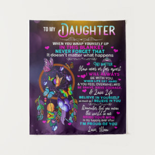 To My Daughter Butterflies Gift, Daughter Birthday Tapestry