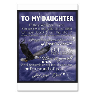 To My Daughter, Daughter Birthday Gift, Baby Girl Table Number