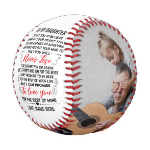 To My Daughter From Dad Quote & Custom 2 Photos Baseball
