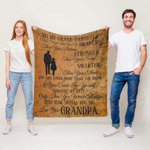To My Daughter From Grandpa Fleece Blanket
