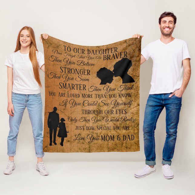 To My Daughter From Mum & Dad Fleece Blanket (In Situ)