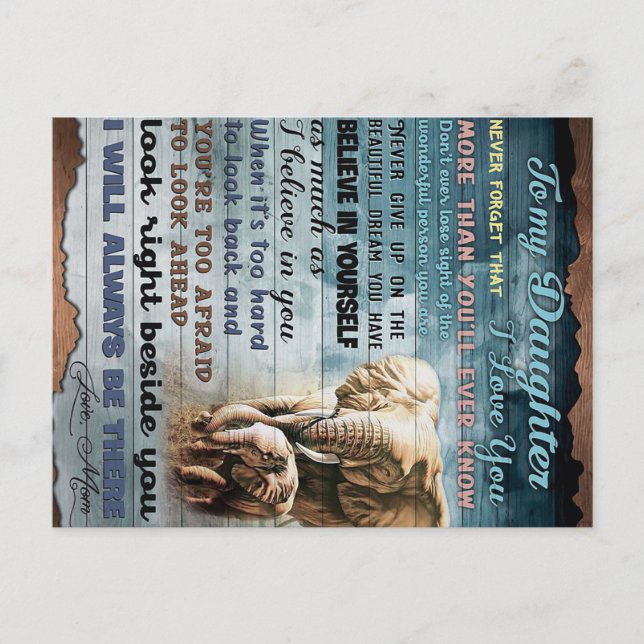 To My Daughter Funny Gift | Family Present Announcement Postcard (Front)