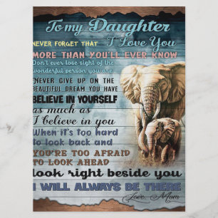 To My Daughter Funny Gift Family Present Menu