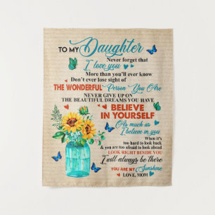 To My Daughter Gift,Butterfly Lover,Sunflower Gift Tapestry