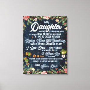 To My Daughter Gift, Christmas Letter To Daughter Canvas Print