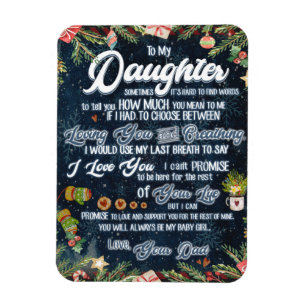 To My Daughter Gift, Christmas Letter To Daughter Magnet
