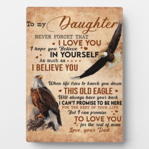 To My Daughter Gift, Dad And Daughter, Eagle Lover Plaque