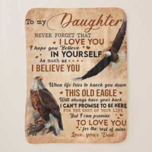 To My Daughter Gift, Dad And Daughter, Eagle Lover Sherpa Blanket