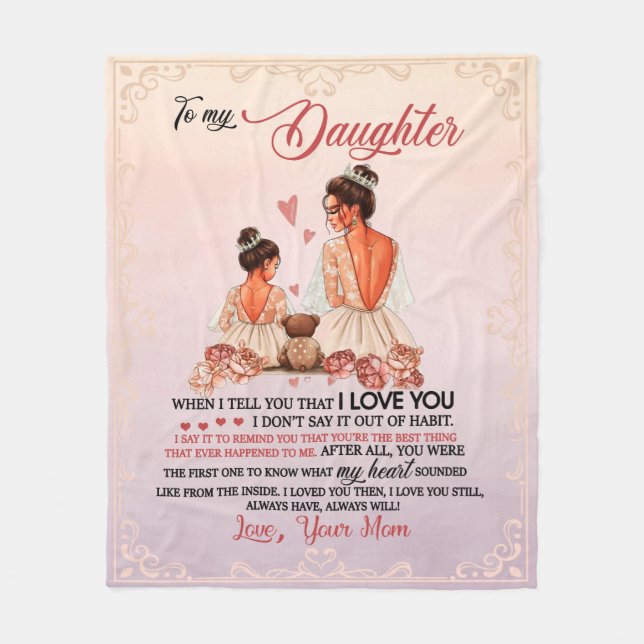 To My Daughter Gift, Daughter And Mum, Love Letter Fleece Blanket (Front)